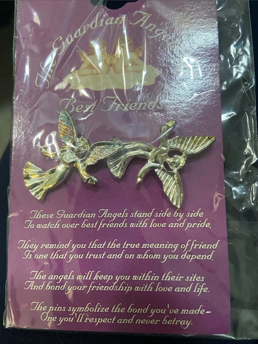 Guardian Angels Best Friends Silver-Tone Pin Set